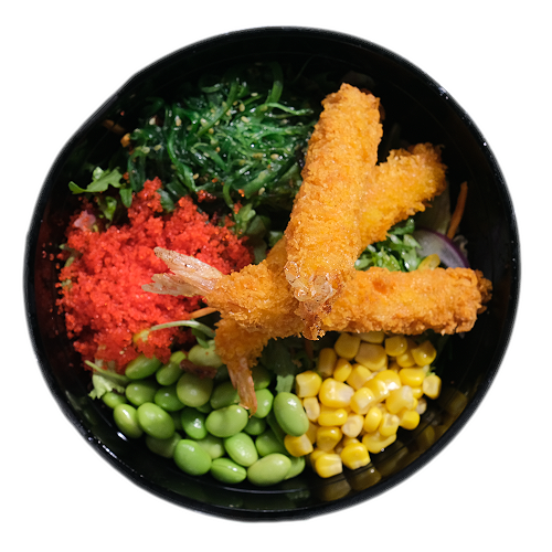 Poke bowl ebi tempura
