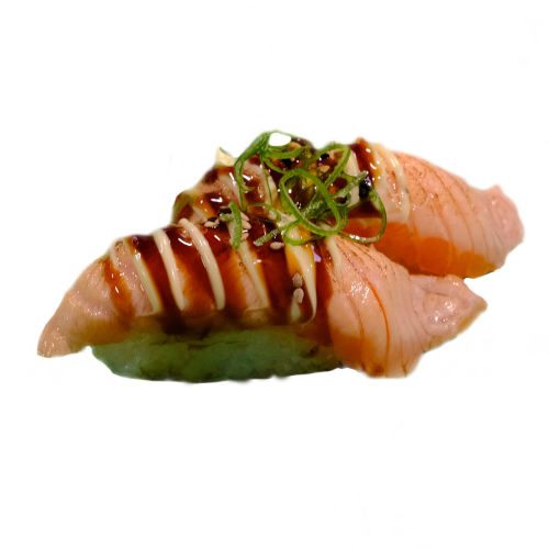 Flaming salmon nigiri