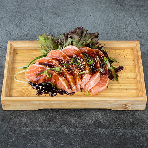 New style salmon sashimi